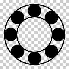 Bearing wheel icon, rolling ball sign, flat web design vector illustration .