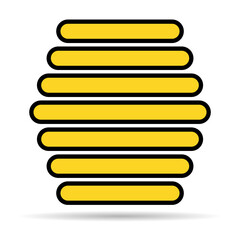 Hive natural shadow icon, bee web flat habitat sign, graphic vector illustration .
