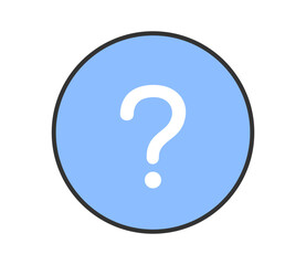 円形にハテナマークのアイコンイラスト　ベクター