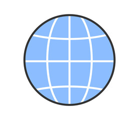 シンプルな地球のアイコンイラスト　ベクター