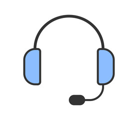 シンプルなヘッドセットのアイコンイラスト　ベクター