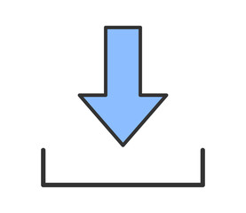 ダウンロードのシンプルなアイコンイラスト　ベクター