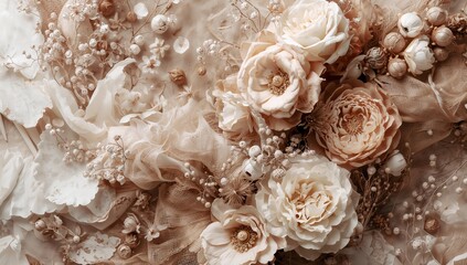 Fototapeta premium Fresh Flowers Arranged in a Bouquet With Soft Colors for Decoration or Gift-Giving