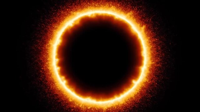 Molten Fire Energy Ring Glowing With Intense Heat in Dark Cinematic Abstract Space