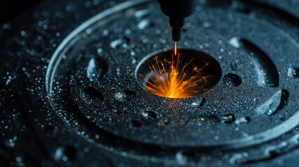 Industrial laser machinery meticulously cutting and welding metal sheets