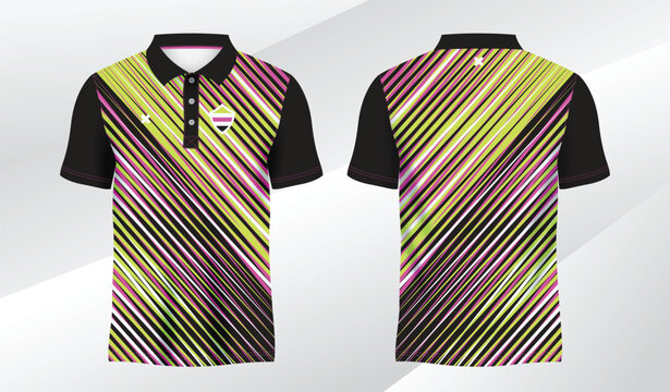 pink green polo sport shirt sublimation jersey template