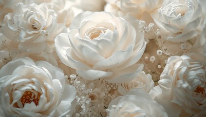 Flowers in Light Colors Filling a Space Creating a Soft and Warm Atmosphere During the Day