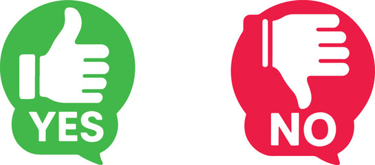 Thumb up and thumb down like and dislike color icons set, flat modern vector design. © IconNest
