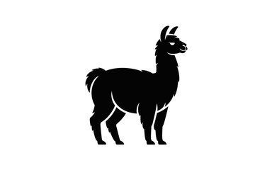 Obraz premium A black silhouette of a llama