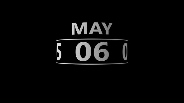 Digital Date Display May 03 2004 Black Background Time Counter Animation May 2004 des