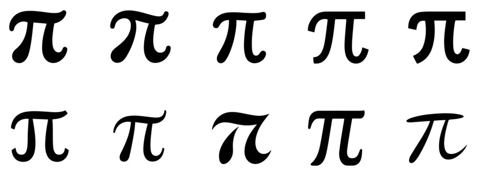pi symbol mathematics icon set