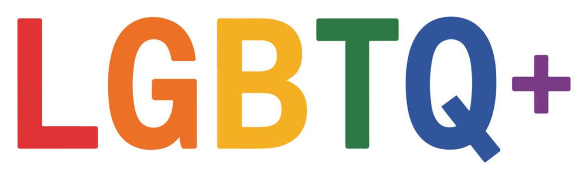 lgbtq rainbow text vector illustration