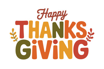 Colorful Happy Thanksgiving Greeting Message