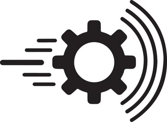 Fast processing settings and wireless communication or signal transmission icon isolated on white background