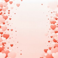 Sweet Romantic Frame with Flying Hearts for Social Media Design