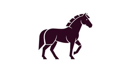 Obraz premium Elegant Silhouette of a Majestic Horse in Motion, Perfect for Equestrian Brands and Sports Graphics