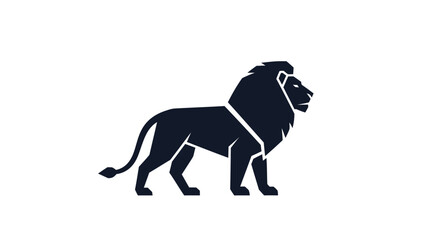 Obraz premium Majestic Lion Silhouette A Symbol of Strength and Royalty, Perfect for Branding and Design Projects