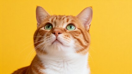 Closeup of a ginger cat with green eyes