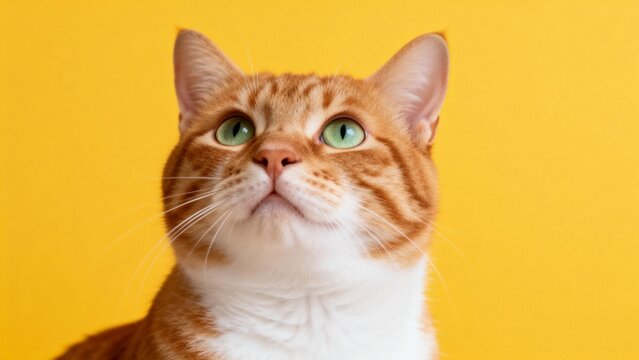 Closeup of a ginger cat with green eyes - Powered by Adobe