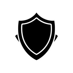 Obraz premium A black and white shield icon with a minimalist design
