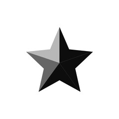 Fototapeta premium A modern star icon with a black and gray gradient design on a white background