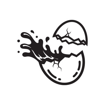 Cracked egg with liquid splash