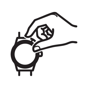 Hand holding watch vector illustration