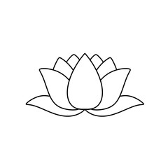 A flower with a stem and leaves