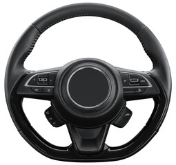 Black steering wheel multifunction © Ratchapon
