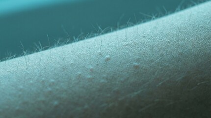 Macro shot of goosebumps on human skin with fine hair