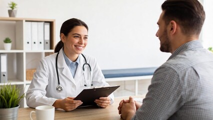 Doctor consulting patient in office