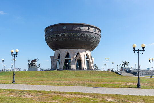 KAZAN, RUSSIA - SEPTEMBER 01, 2024: View on the modern building of the registry office "Chalice". Kazan, Tatarstan