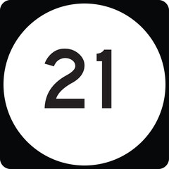 US State Highway Marker 21 Default Design Circular Sign Editable Vector