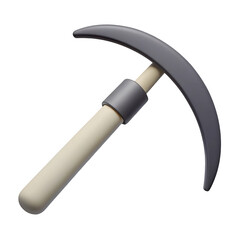 3d rendered pickaxe model isolated on transparent background