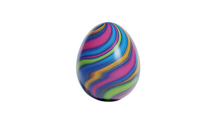 Fototapeta premium Colorful Easter egg with swirly patterns isolated on white background transparent background