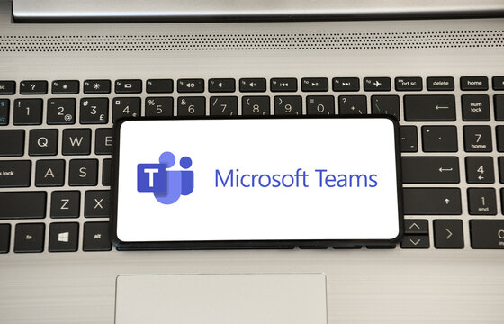 Microsoft Teams logo on screen next to laptop. Link&ouml;ping, &Ouml;sterg&ouml;tland, Sweden. 01-18-2026