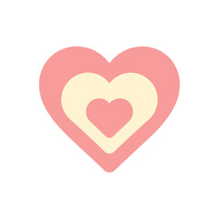 Nested Heart Shapes in Pink and Cream.