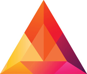 Fototapeta premium Abstract geometric triangle pattern with vibrant warm gradient