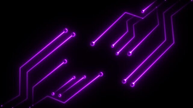 Abstract geometric connect lines and dots.Simple technology graphic background.Illustration Vector design Network and Connection concept. Neon glowing Circuit Logo Template icon design animation