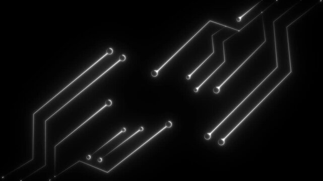 Abstract geometric connect lines and dots.Simple technology graphic background.Illustration Vector design Network and Connection concept. Neon glowing Circuit Logo Template icon design animation