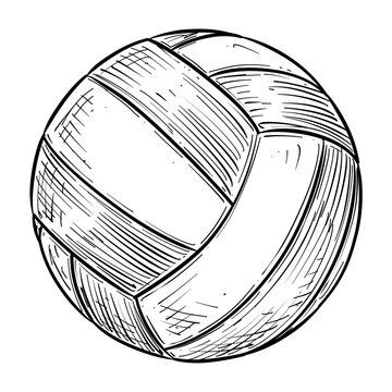 volleyball ball vector hand drawn illustration