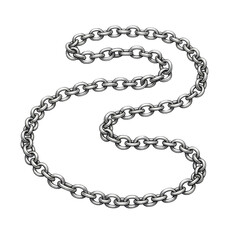 Silver Chain on Black Background