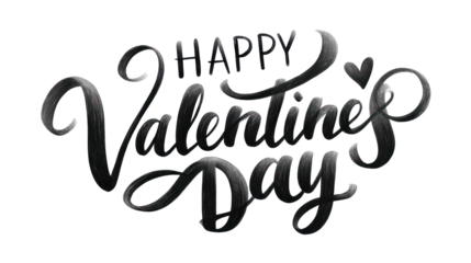 Happy valentine's day handwritten greeting on transparent background