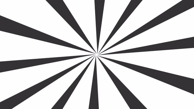 Abstract spinning sunburst stripe retro loop background, A striking sunburst pattern with alternating beams, Sunburst, radial, sun light, circus, stripe  in transparent background in 4K animation vv