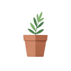Obraz premium Small Plant Growing in Terracotta Pot