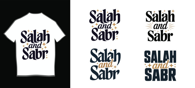 Salah and Sabr Prayer and Patience Islamic Typography Design