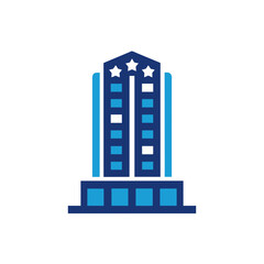 Modern office building isolated on transparent background