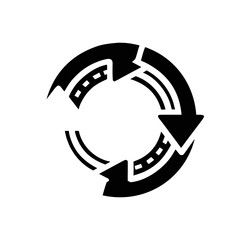 Circular arrows indicating process isolated on transparent background