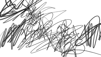 Black Hand-Drawn Scribble Illustration Elements Isolated on Transparent Background