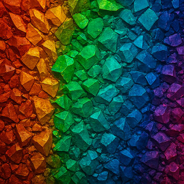 Rainbow  Gradient  jagged rock surface background .